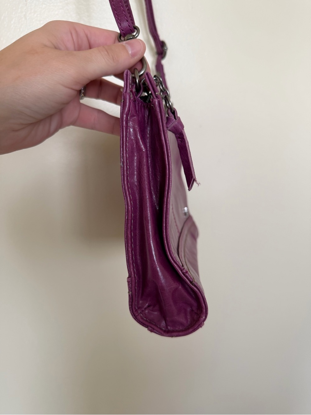 THE SAK Purple Berry Leather Crossbody Envelope Purse Bag - Picture 3 of 11